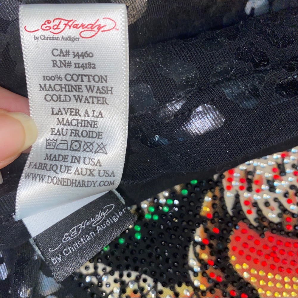Ed Hardy Metallic Lamé Leopard Cheetah Mini Dress - Picture 7 of 9